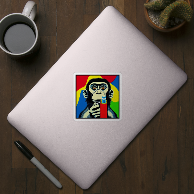 Colorful smoking monkey by O.M design